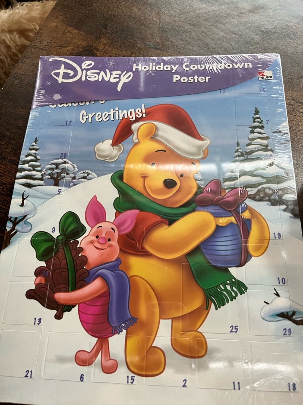 Disney Holiday Countdown Poster - Winnie the Pooh (Yellow)